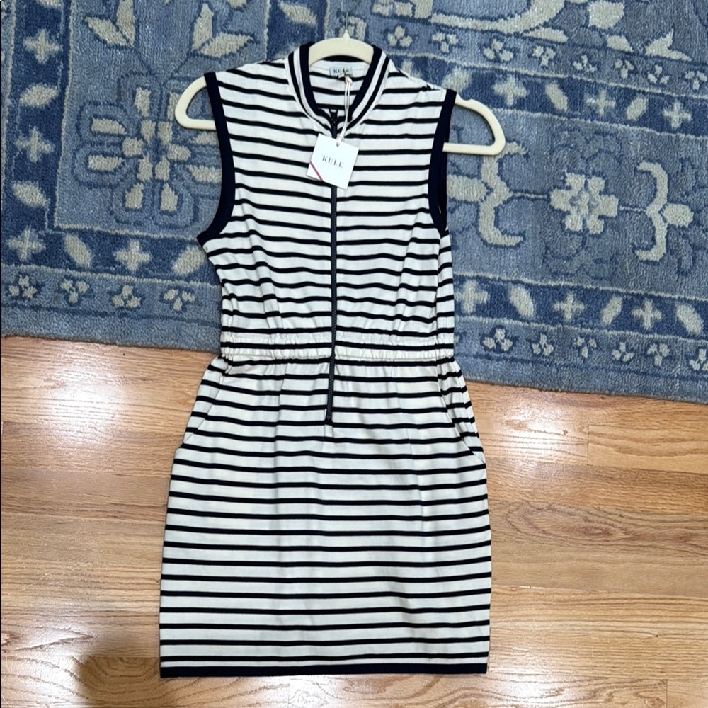 KULE Navy and White Sheath Mini Dress